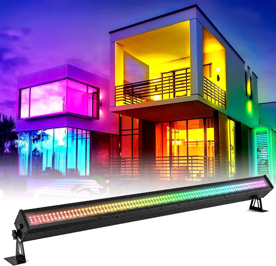Led Wall Washer Lights Bar 100W, 3 in 1 Rgbw Color Changing Lighting DJ Disco Party Light DMX & RDM Control Dj Lights Bar Waterproof IP65 Uplighting for Church Outdoor Indoor Weddings