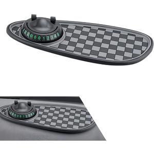 3 x 1 PC Car Anti-slip Mat, Multifunctional Dashboard Phone Holder, Dashboard Organizer Pad with Hidden Parking Number, Universal Dashboard Accessories, for Most Cars (Black #1)