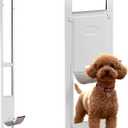 VEVOR Dog Door for Sliding Glass Door, 91 to 96 in Adjustable Height, Aluminum Alloy Frame with Metal Rotating Hinges, Lock Design, 8 1/4 x 12 1/4 in Flap, Sliding Glass Pet Door for Renters