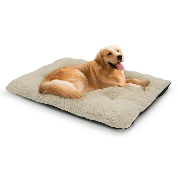 Medium Dog Bed, Short Plush Dog Cage Bed Fluffy, Washable Dog Mat with Non-Slip Bottom for Medium 