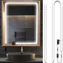 Blikshin LED Vanity Mirror Lights, Hollywood Style Makeup Lighting, 10FT/6000K/Dimmable/12V Adapter/SelfAdhesive Strip Lights for Mirror, Lighting for Makeup Vanity Table & Bathroom Mirror