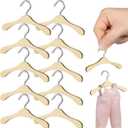 iplusmile 10pcs Wooden Doll Hangers, 2.95 Inch Mini Clothes Hangers for Doll Closet, Dollhouse Wardrobe Accessories, Clothing Storage and Display (7.5CM - 10 Pack)