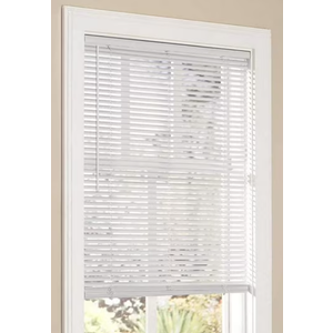 1" Cordless Mini Blinds, White Vinyl Light Filtering Blinds, 22" W x 64" H, Ideal for Indoor Windows, Office, Kitchen, Bathroom and Living Room
