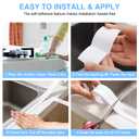White Caulking Tape for Toilet and Bathtub Self Adhesive, 1.5" x13.5Ft Sealant Caulk Strip Sealing Tape for Bathroom Peel and Stick Floor Shower Wall Tile and Kitchen Edge Protector