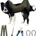 Kkiimatt 10 in 1 Dog Pet Grooming Hammock Harness with Nail Clippers, Nail File, XL Size Dog Hammock for Nail Trimm, Grooming Sling Holder Hanger Restraint for Claw Care