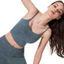 Women's Sweetheart V Neck Tank Top Adjustable Straps Workout Yoga Tops Going Out Basic Casual Crop Cami Shirts (Gray, M)