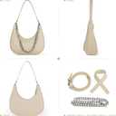 Shoulder Bags for Women Crescent PU Leather Underarm Purses with 3PCS Detachable Strap Cute Hobo Tote Handbag for Work