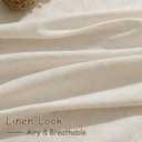 Cream Beige Linen 112 Inch Curtains for Living Room Light Filtering Semi Sheer Curtain Back Tab Modern Farmhouse Decor Elegant Coastal Drapes Floor to Ceiling High Window for Bedroom 52x112, 2 Panels