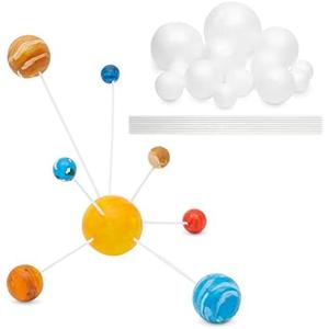 Bright Creations 24 Piece DIY Solar System Model Kit with 14 White Foam Balls & 10 Bamboo Sticks for Science Projects - Foam Balls for Crafts - Solar System Model Foam Ball Kit - Planet Foam Balls Bright Creations 24 Piece DIY Solar System Model Kit with 14 White Foam Balls & 10 Bamboo Sticks for Science Projects - Foam Balls for Crafts - Solar System Model Foam Ball Kit - Planet Foam Balls