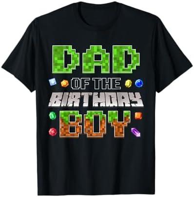 Dad Of The Birthday Boy Game Pixel Number Birthday Party T-Shirt Size 2 XL