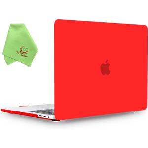 UESWILL Matte Hard Case Compatible with MacBook Pro 15 inch with Touch Bar & USB-C 2016 2017 2018 2019 Release Model A1990 A1707, Red