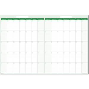 PlanetSafe Calendar - Horizontal 60-Day Wet/Dry Erasable Large Wall Calendar - Great for Home, Office, and Schools - Stay organized, Ideal for event tracking. Measures: (Earth Green, 24h x 36w)