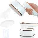 1000W Travel Steamer for Clothes, Portable 2-in-1 Handheld Steamer & Iron, 20s Fast Heat-Up, Sharp-Corner Detail Panel, Foldable 180 Handle, Compact for Home & Travel (Pearl White)