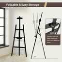 Adjustable Black Wooden Painting Easel, Pine Art Easel Stand Hold up to 43'', Painting Canvas for Wedding Sign and Poster, Drawing for Adults, Begginners and Students, Black, 22.5 x 33 x 59 inches