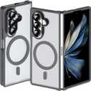 Hensinple for Samsung Galaxy Z Fold 7 Case Magnetic,Z Fold 7 Case [Compatible with MagSafe] Translucent Matte Military Grade Drop Proof Protection Shockproof Hard PC Rugged Phone Cover (Gray)