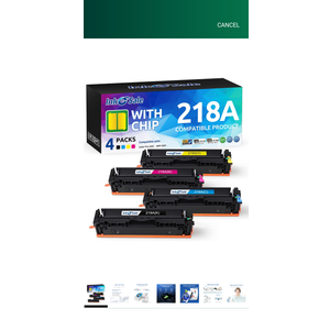 218A Toner Cartridge Set 4 Pack With Chip Compatible Replacement for HP 218A 218 W2180A W2181A W2182A W2183A 218X W2180X Works with HP Color Pro 3201 MFP 3301 Series 3201dw MFP 3301sdw 3301cdw 3301fdw
