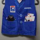 Kids Mailman Costume Mail Carrier Hat Mr. Postman Canvas Bag Vest Envelopes For Halloween Career Day Postal Costume