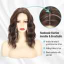 Kintama Highlight Brown Hair Topper for Women with Bangs Clip in Hair Piece for Thinning Hair - Volumizing Topper Wiglet for Instant Volume & Natural Look
