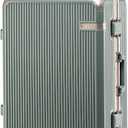 24 Inch Zipperless Checked In Luggage with Aluminum Frame, GreenChecked Luggage,Large Spinner Wheels,Zipperless,PC Hard Shell,Lightweight,For Long Travel