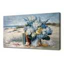 Blue Flower Wall Art for Living Room Beach Floral Canvas Print Modern Hydrangea Flowers Picture