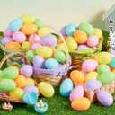JOYIN 3.15" Pastel Easter Eggs, 100PCS Large Plastic Eggs, Empty Colorful Fillable Eggshells for Easter Hunt, Party Favor, Basket Stuffers Filler, Classroom Prize Supplies