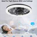 Ceiling Fans with Lights, Socket Fan Light with Remote Control, Dimmable Brightness 3000K-6500K Memory, Socket Modern Flush Mount Low Profile Ceiling Fan for Bedroom, Small Living Room, Kitchen Black