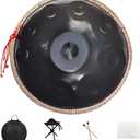 Handan 432HZ,10 Sounds 22 Inches D Minor Handpan Drum,Prremium Steel Hand Pan Instrument for Adults,Classic Black