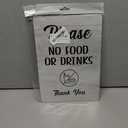 Please No Food Or Drinks Sign - Customer notice, no eating or drinking, A4 size (Black Adhesive)