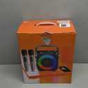 Karaoke Machine, Portable Bluetooth Speaker with 2 Wireless Microphones for Adults & Kids with Lights, Karaoke Microphone with PA System Supports USB/TF/FM/AUX for Home Party Home System Packages (Black)