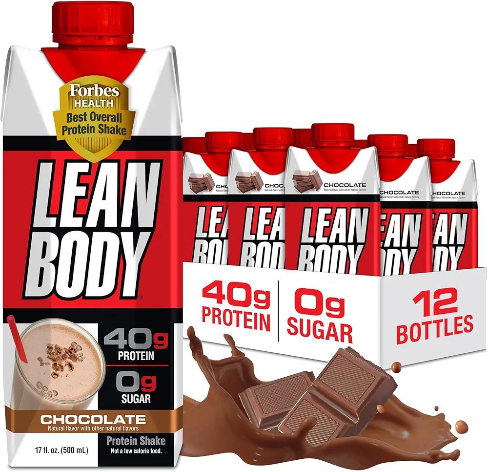 Labrada Lean Body Ready-to-Drink Chocolate Protein Shake, 40g Protein, Whey Blend, 0 Sugar, Gluten Free, 22 Vitamins & Minerals, LABRADA, 17 Fl Oz (Pack of 12), BB July 24, 2026