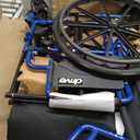 Drive Medical Blue Streak Lightweight Wheelchair - Portable Folding Mobility Aid - Swing-Away Footrests - Desk Arms - Durable Steel Frame - Easy Transport & Storage - 20-Inch Seat