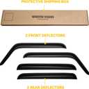 Window Visors for 2007-2018 Jeep Wrangler JK Unlimited 4-Door, Rain Guards Shields Vent Deflector Shade Dark Smoke 08 09 10 11 12 13 14 15 16 17, Tape-On, 4PCS