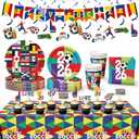 74 Pcs Soccer Party Supplies and Soccer Party Decorations Set | Includes Tableware and Decorations for Watch Parties, Championship Game Day, Soccer Fan Gatherings, and Birthdays