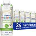 Compleat Pediatric Standard 1.0mL, Plant Based Nutritionally Complete Shake, Tube Feeding Formula, Vanilla Flavor, 24 Pack, Best By 17 May 2026 