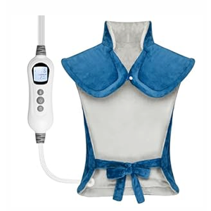 WUGE Mothers Day Gifts for Mom, Heating Pad for Neck Shoulder and Back, Birthday Gift for Women Men, Deeper Pain Relief, Large Weighted Heat Pad, ETL Certified, Blue