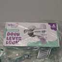 Door Lever Lock (6 Pack) Prevents Toddlers from Opening Doors. 3.25" L * 1.5" W * 4.5" H Easy One Hand Operation for Adults. Durable ABS with 3M Adhesive Backing. Simple Install, No Tools Needed.