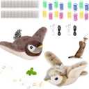 Cat Toys, Flapping Bird Cat Toy(No Flying), Interactive Catnip Toy with Catnip Bags, Chirping Noise Enrichment Moving Wings Dog Cat Kitten Toys, Flappy Flying Pets Toy for Indoor(Oriole) (B2-2Pack)