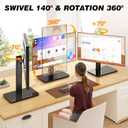 Single Monitor Stand VESA Mount for 13-32 Inch Screens, Free-Standing Monitor Riser with Swivel Tilt Rotation Height Adjustable, Universal Desk Stand up to 44lbs, VESA 75x75, 100x100mm