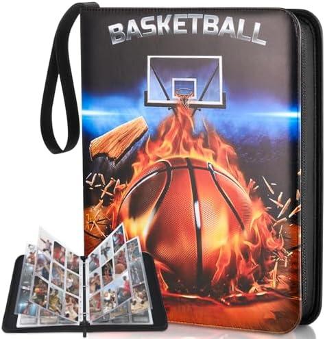 Basketball Card Binder, 2024-2025 Sports Trading Card with Sleeves Holder Album, 810 Pockets Basketball Card Holder Sheets with 45 Removable Sleeves for Collectors Boys and Girls Gift