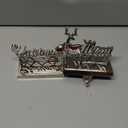 SMINDER Merry Christmas Stocking Holders Set of 2 - Christmas Reindeer Mantle Stocking Hangers -Stocking Holders for Mantle- Weighted Shiny Silver Metal Deer Home Holiday Dcor