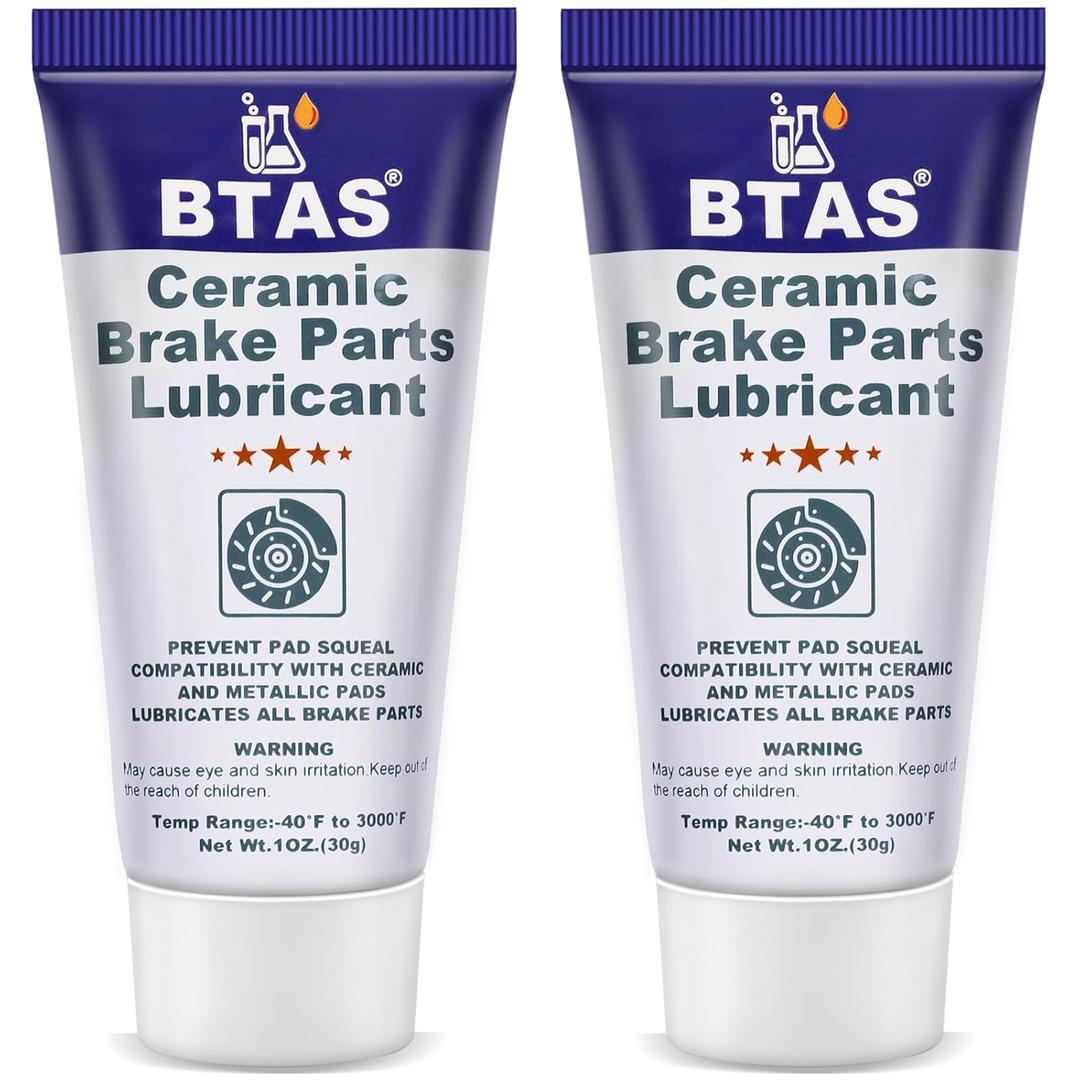 BTAS Brake Caliper Grease for Disc Brake Lubricant,Caliper Pin Pad Lube,High Temp Silicone Synthetic Ceramic Assembly Grease 1oz 2 Pcs