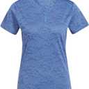 Adidas Womens Jacquard Golf Polo Shirt (Medium, Blue Fusion)