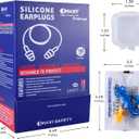 Dison 100Pairs Silicone Ear Plugs, 32dB Corded Reusable Earplugs for Hearing Protection, Noise Reduction for Shooting Range, Work, Travel