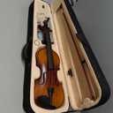 Kmise Violin 4/4 Full Set, High Density Ebony Violins, Glossy Acoustic Fiddle for Adults, Beginners, Students with Violin Case, Rosin, Strings, Bow, Shoulder Rest, Beginner's Guide (Ebony, 4/4)