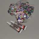 anezus Anezus1200Pcs Craft Gems with 2Pcs B7000 Jewelry Glue, Flat Back Sequins Jewels Embellishments Rhinestones Gemstones for Bedazzling, Decor, Clothing (Small)