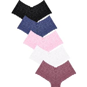 Sexy Women's Underwear Lace Shorts V Waist Breathable Cheeky Panties Boyshorts Underwear Women 5 Pack (XX-Large)