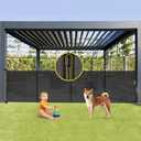Reinforced 42 Tall x 160 Extra Wide Retractable Baby Gates with Support Rods, Outdoor Pet Gate for Wide Openings, Tall Baby Gates for Dogs Extra Long Dog Gate Large Outdoor Gates for Decks, Black