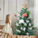 2 x Haneye 14 Pack 7.8 Inch Christmas Sliver Berry Stems for Christmas Tree, Glitter Berry Picks, DIY Wreaths, Crafts, Home & Wedding Decorations