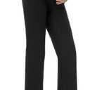 Tapata Women's Maternity Pants 28" 30" 32" Bootcut Dress Pants with Pockets Over Belly Pregnancy Work Pants Over-Bump Casual (Black, XX-Large/32" Inseam)