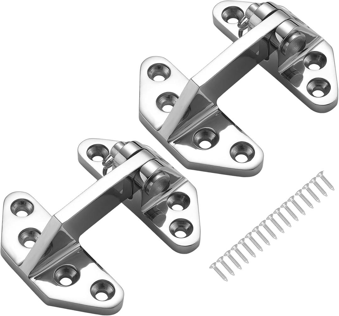 Heavy Duty Long Reach Hinge, Marine Boat Hatch Hinges 316 Stainless Steel, Sturdy Deck Cabinet Door Hinges with Screws (Pack of 2)